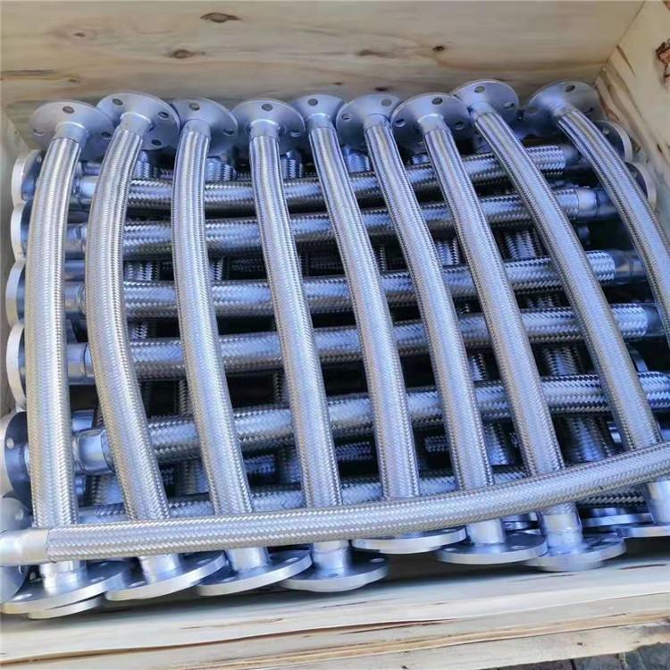 定制 304不銹鋼法蘭軟連接 耐酸堿四氟波紋金屬軟管 不銹鋼法蘭軟管