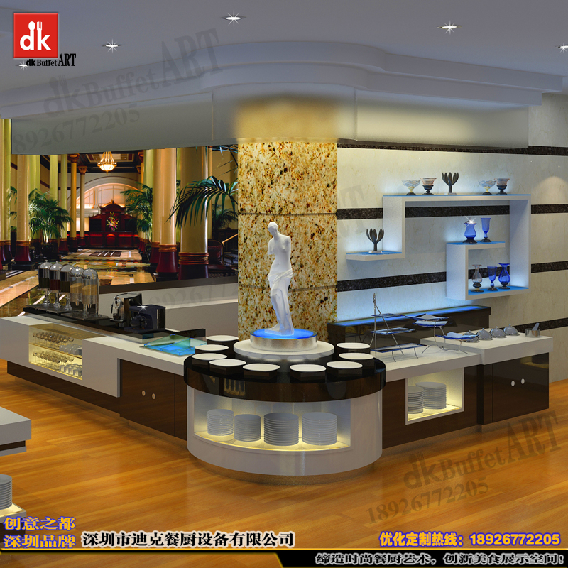 2020年自助餐廳效果圖 免費(fèi)設(shè)計(jì)自助餐廳取餐臺 酒店布菲臺自助餐臺