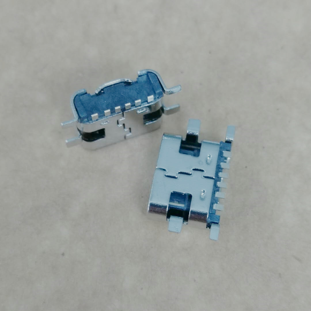 TYPE-C 3.1 6PIN板上四腳全貼母座 四腳貼片 全貼式SMT 短體L=6.8