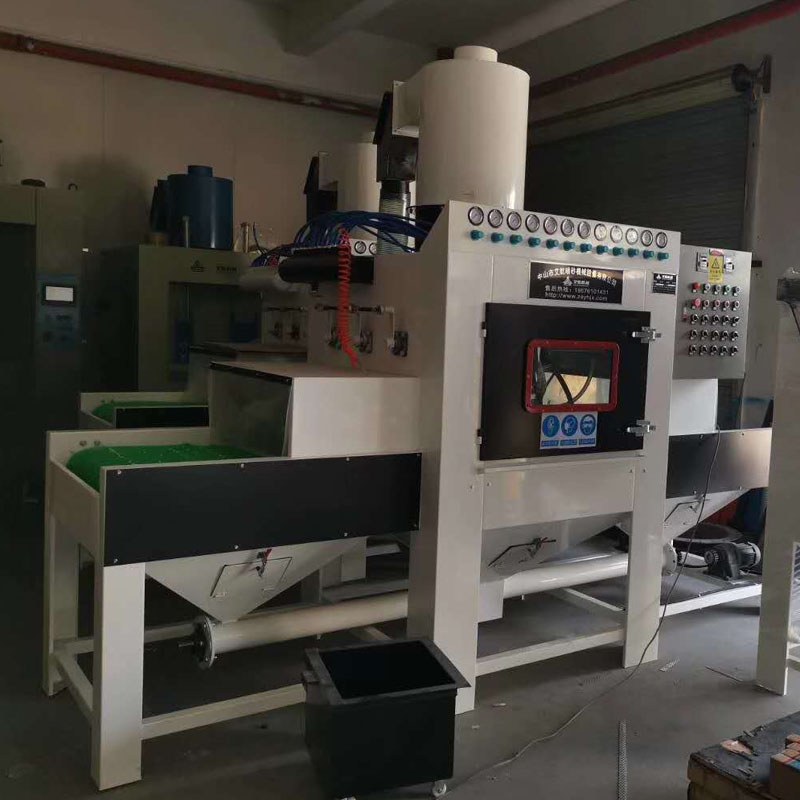 江門噴砂機(jī) 指紋鎖去毛刺自動輸送式噴砂機(jī)