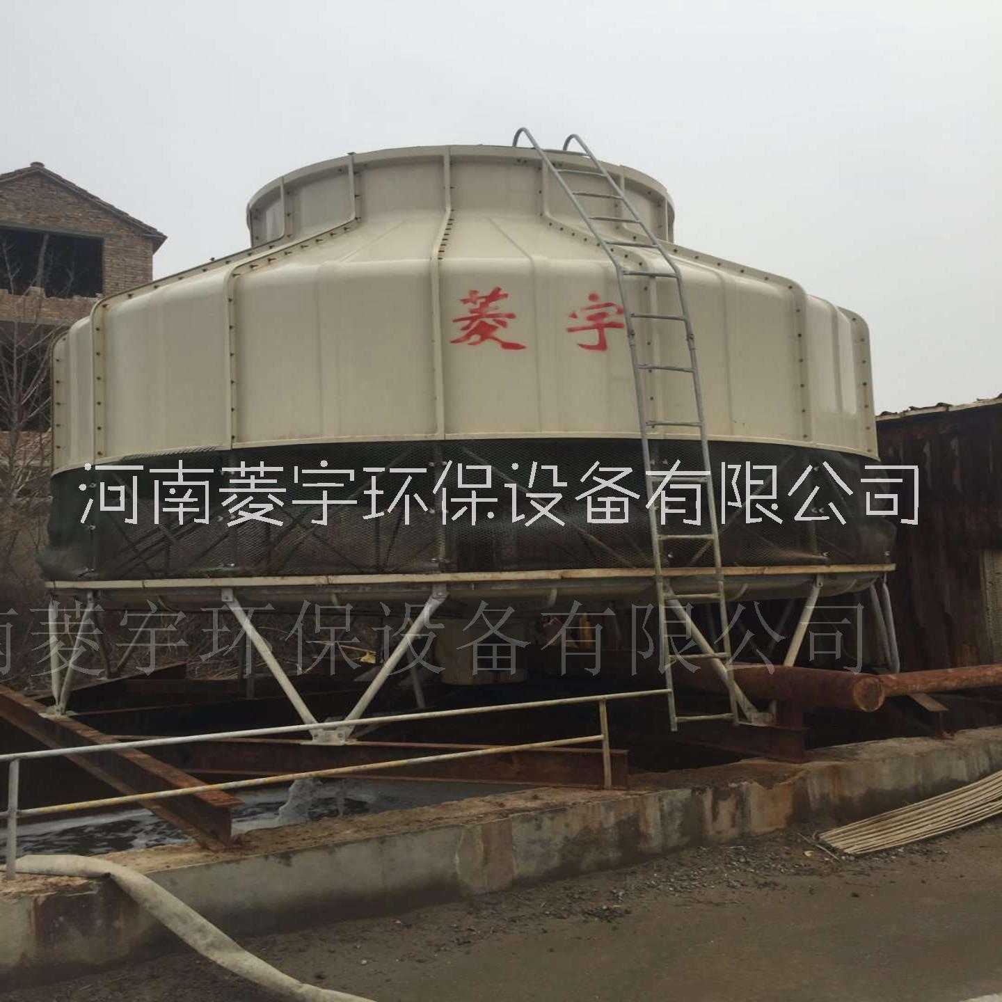 河南商丘圓形逆流冷卻塔玻璃鋼低噪音冷卻塔風(fēng)機及填料更換