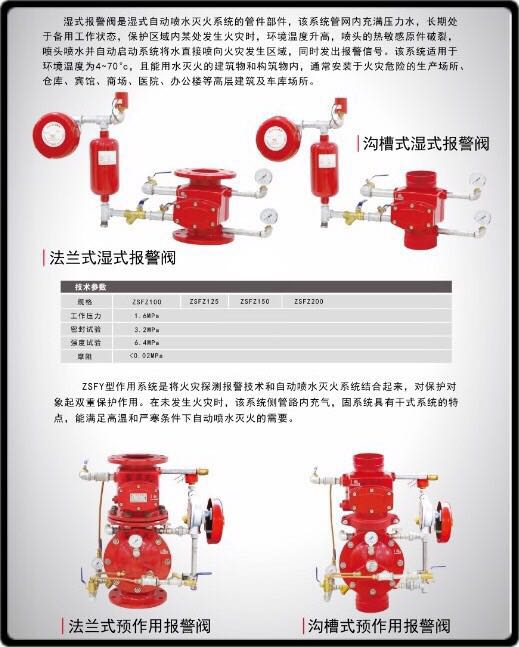 法蘭式溝槽式濕式報警閥