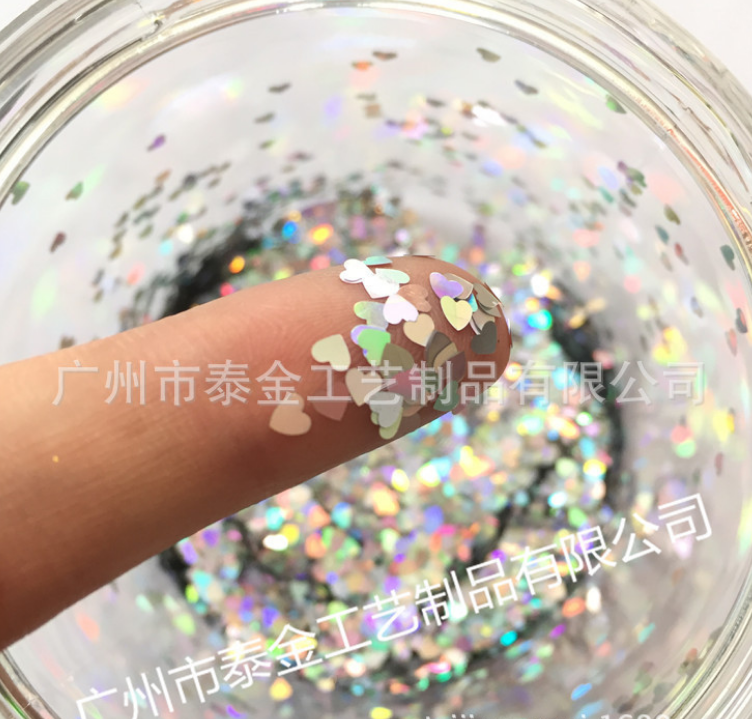 10克一袋 愛心3MM 美甲亮片 桃心網(wǎng)紅閃光眼妝日式指甲幻彩PET