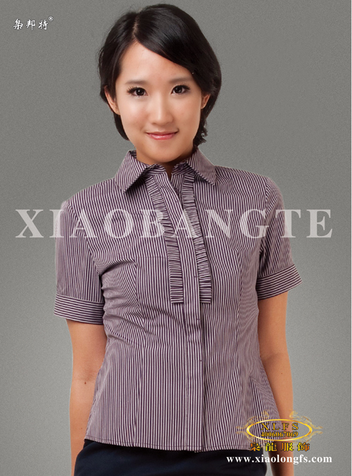 江蘇職業(yè)免燙女式短袖襯衫定制 供應(yīng)短袖修身商務(wù)女款襯衣 商務(wù)女士短袖襯衫銷售【江蘇梟龍服飾有限公司】