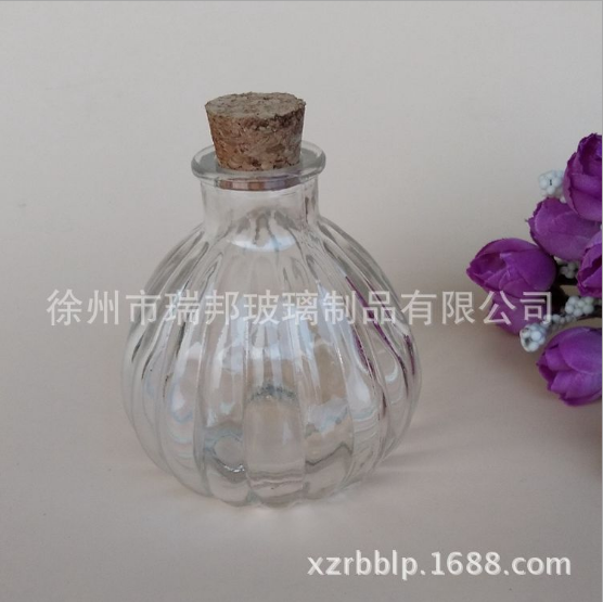 香薰瓶條紋玻璃插花瓶子小口插花瓶創(chuàng)意花瓶 水培玻璃花瓶 現(xiàn)貨