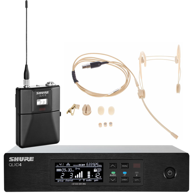 Shure QLXD14/WBH53 舒爾數(shù)字無線頭戴麥克風(fēng) 一拖一無線頭戴話筒 QLXD14/WBH53T