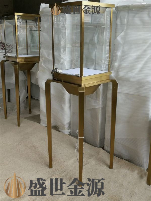 惠州青古銅拉絲不銹鋼展柜  定制不銹鋼展柜廠家