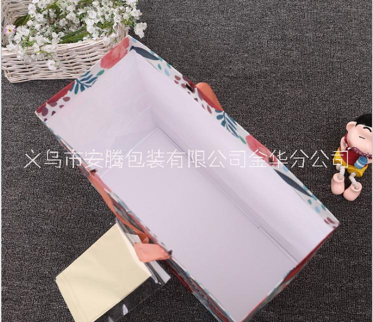 紙袋現(xiàn)貨 紙袋定做 緞帶手提花紋印刷圖案白卡紙紙袋  緞帶手提袋