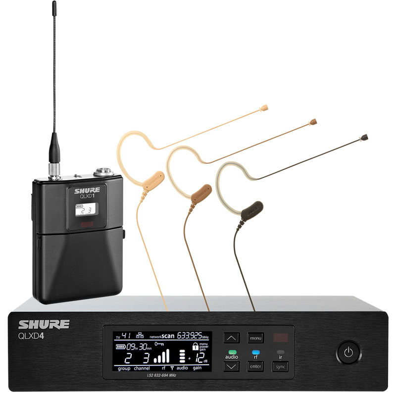Shure QLXD14/MX153 舒爾數(shù)字無線耳戴頭戴麥克風(fēng) 一拖一無線耳戴頭戴話筒  QLXD14/MX153T