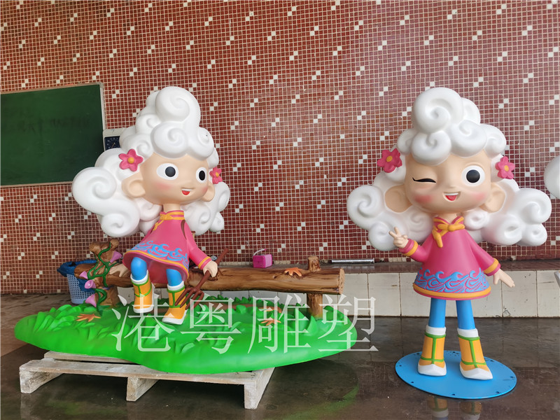 特色民族文化代表玻璃鋼少數(shù)民族卡通形象雕塑旅游區(qū)迎賓擺件