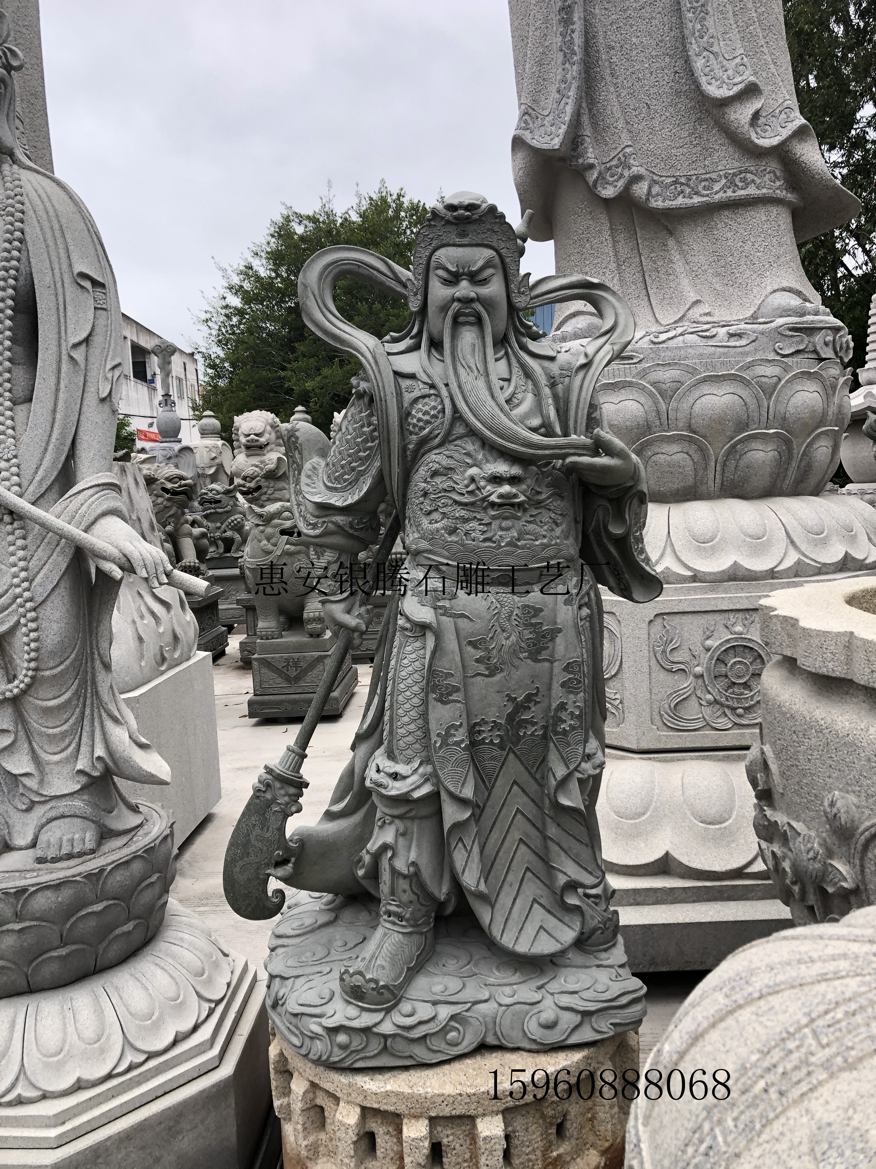 關(guān)公雕像關(guān)羽石頭雕塑 廠家直銷花崗巖石材寺廟大型石雕石像