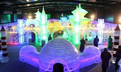 夢幻冰雕展設備租賃冰雕定制冰滑梯租賃