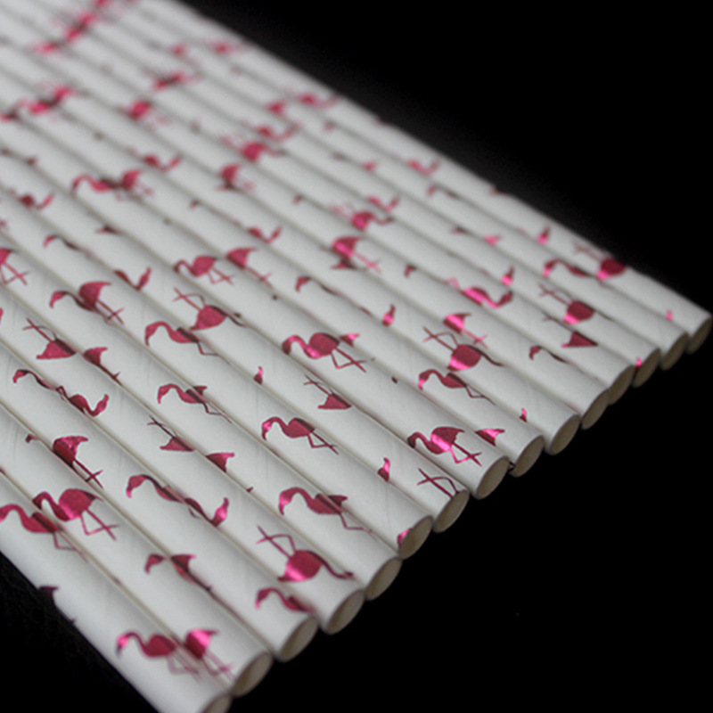 一次性燙金火烈鳥紙吸管 批發(fā) 加厚紙吸管廠家-義烏市堯勝日用品有限公司