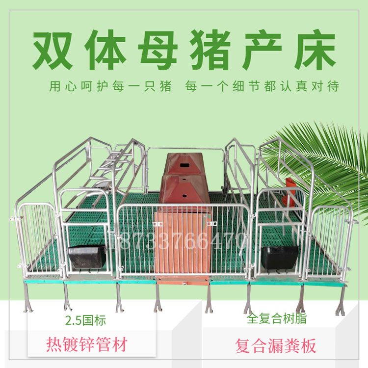 豬用母豬產(chǎn)床保育床雙體養(yǎng)豬場設備 雙體母豬產(chǎn)床保育床兩用分娩床 雙體母豬產(chǎn)床保育床分娩床
