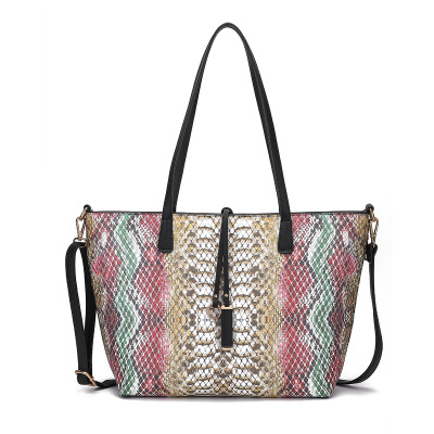 2020新托特包歐美時尚亞馬遜跨境女包花朵蛇紋鱷魚紋女士包包手提