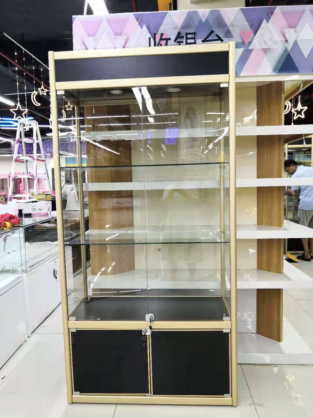 廈門玻璃柜定做 手辦模型樂高柜 珠寶化妝品展架 組合陳列置物架