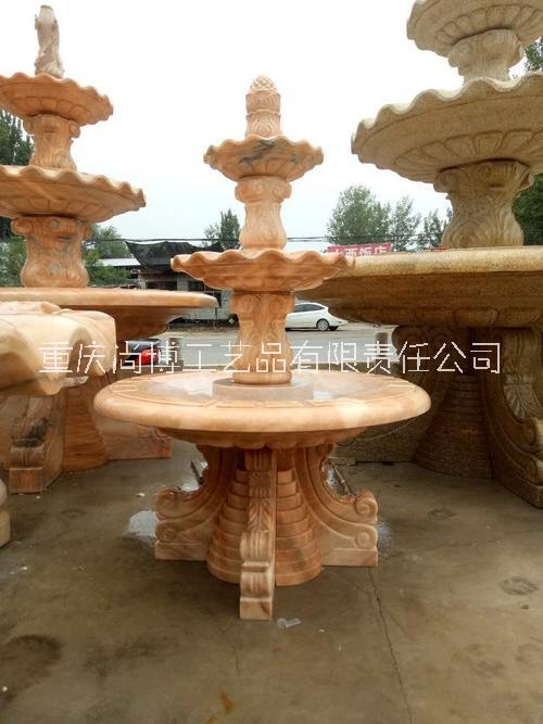 定制石雕跌水缽流水雕塑擺件小區(qū)入口別墅大門裝飾園林噴泉流水景裝飾