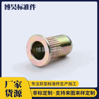 彩鋅拉鉚螺母 拉鉚螺帽 平頭拉鉚螺母 小沉頭拉鉚螺母 多規(guī)格