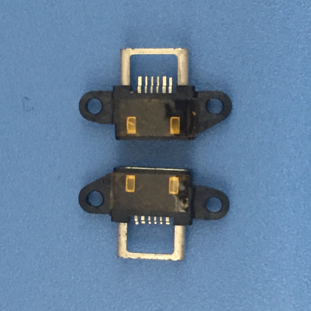 MICRO USB 5PIN AB型防水母座帶支架四腳插板帶雙耳螺絲定位孔  MICRO 5PIN