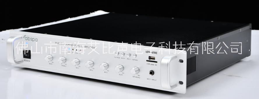 ABS-180C, 180W6分區(qū)音量獨(dú)立調(diào)節(jié)功放機(jī)定壓定阻兩用，分區(qū)音量大小可調(diào)可選藍(lán)牙U盤播放功能