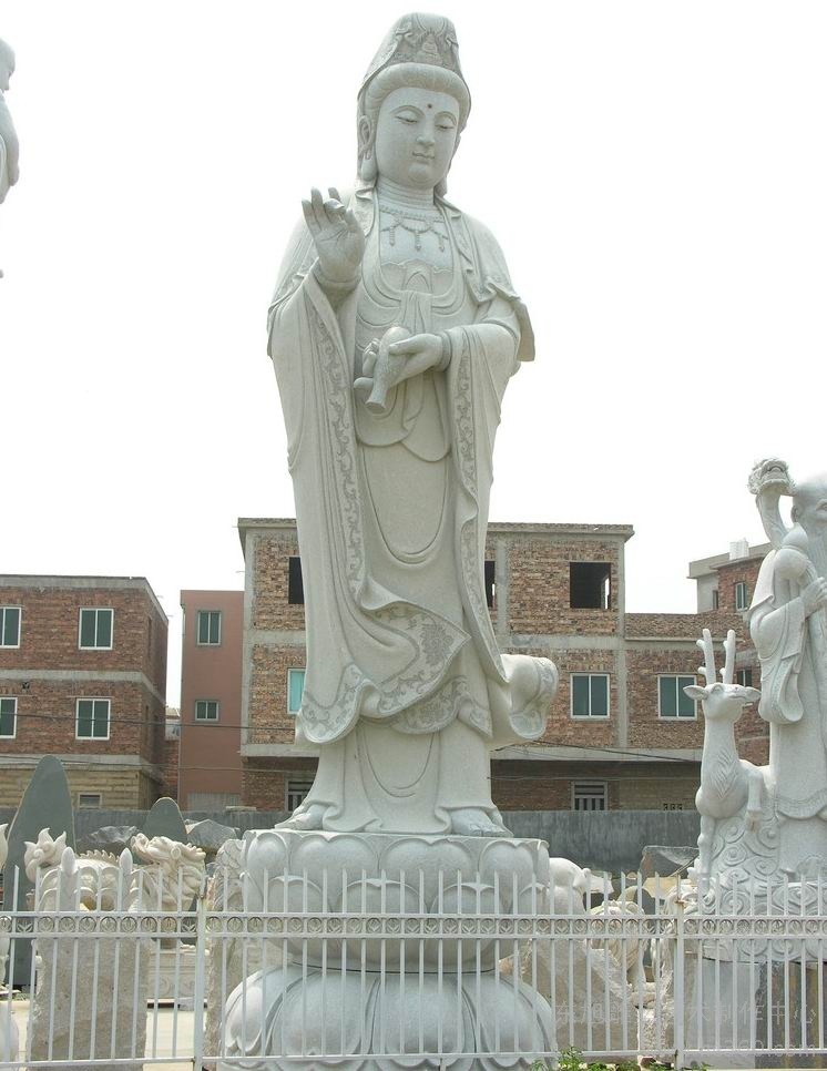 佛像 大理石佛像 觀音像 雕塑 佛像雕塑 漢白玉觀音像H600cm