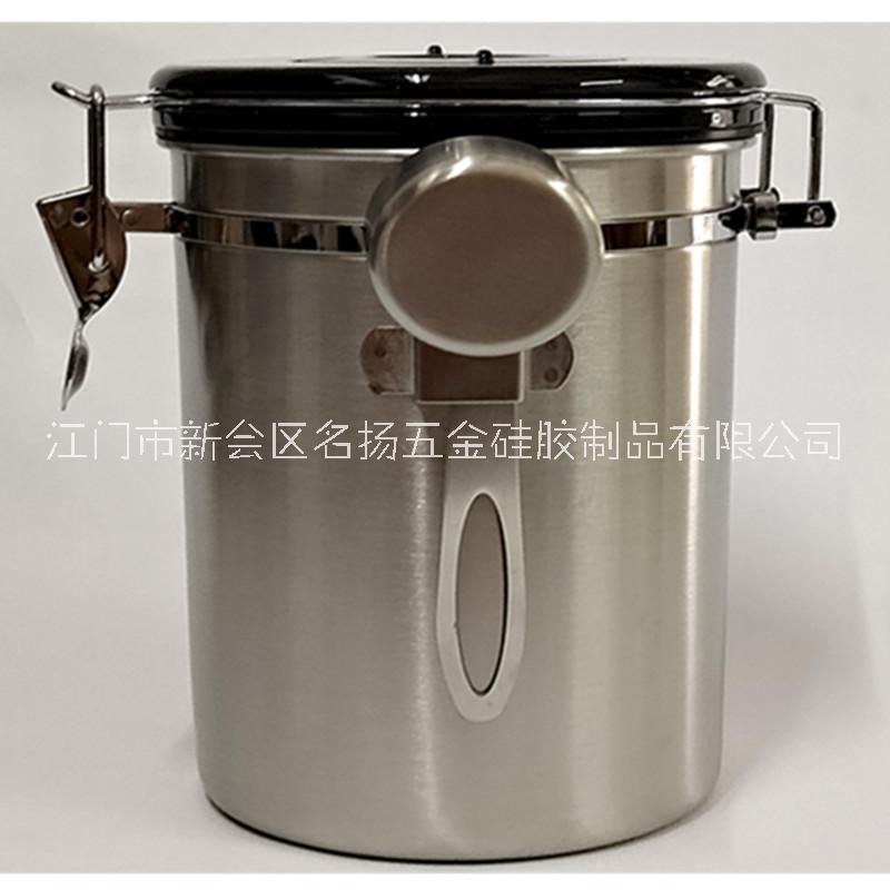 咖啡豆密封罐帶排氣閥帶排氣閥不銹鋼密封罐 卡扣儲(chǔ)物茶葉罐密封