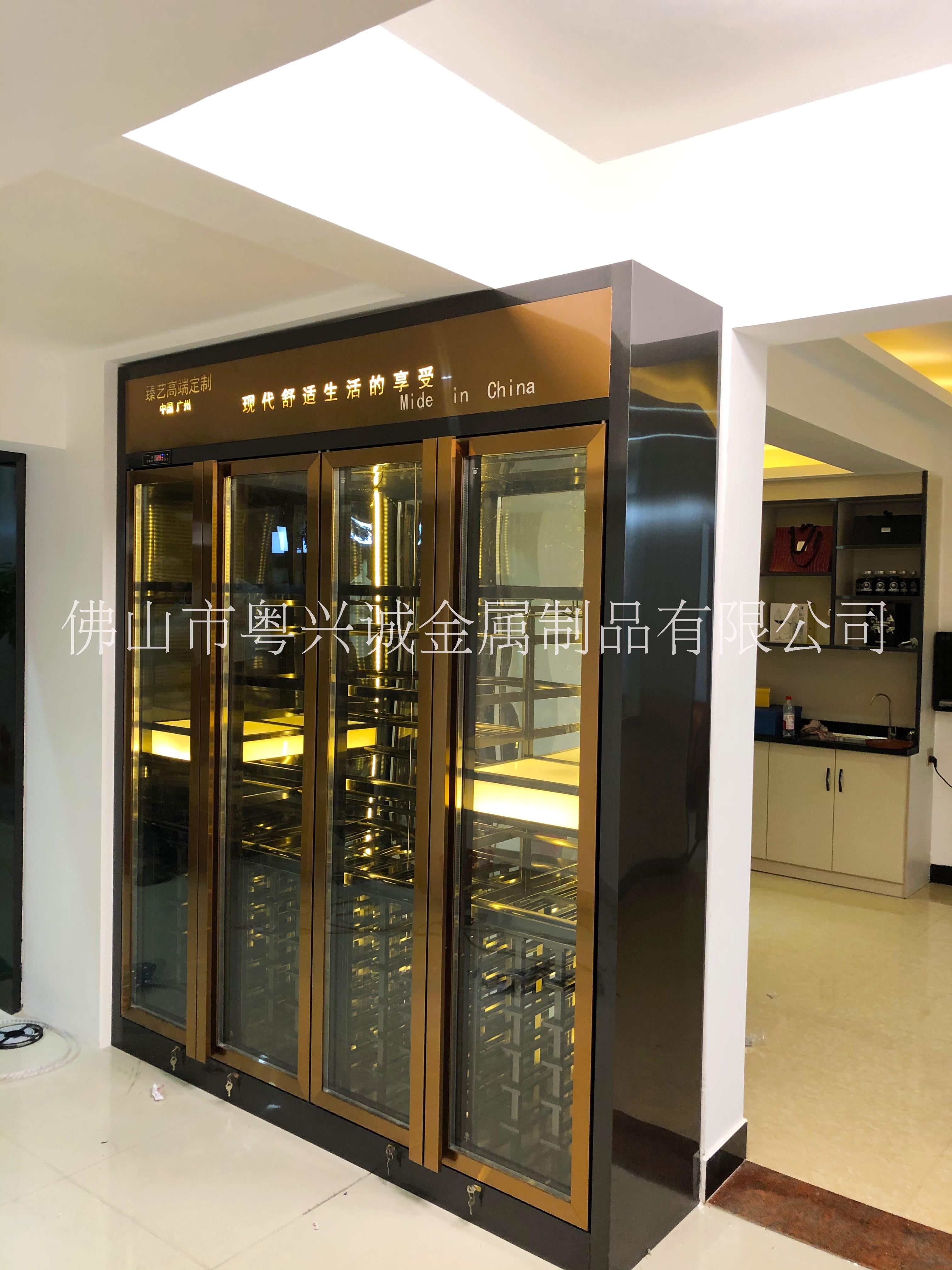 家用落地歐式展示架西餐廳會所別墅金屬酒窖不銹鋼恒溫酒柜紅酒架