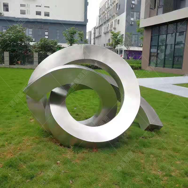 廠家定制不銹鋼圓環(huán)雕塑 戶外景觀鏡面金屬擺件 不銹鋼裝飾雕塑