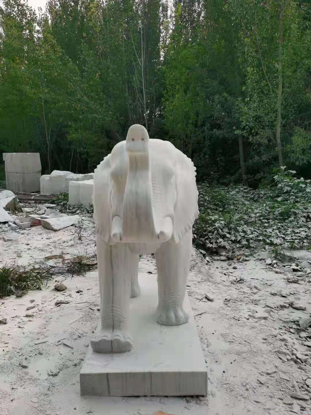 定制漢白玉大象 定制石雕漢白玉大象庭院門口庭院擺件