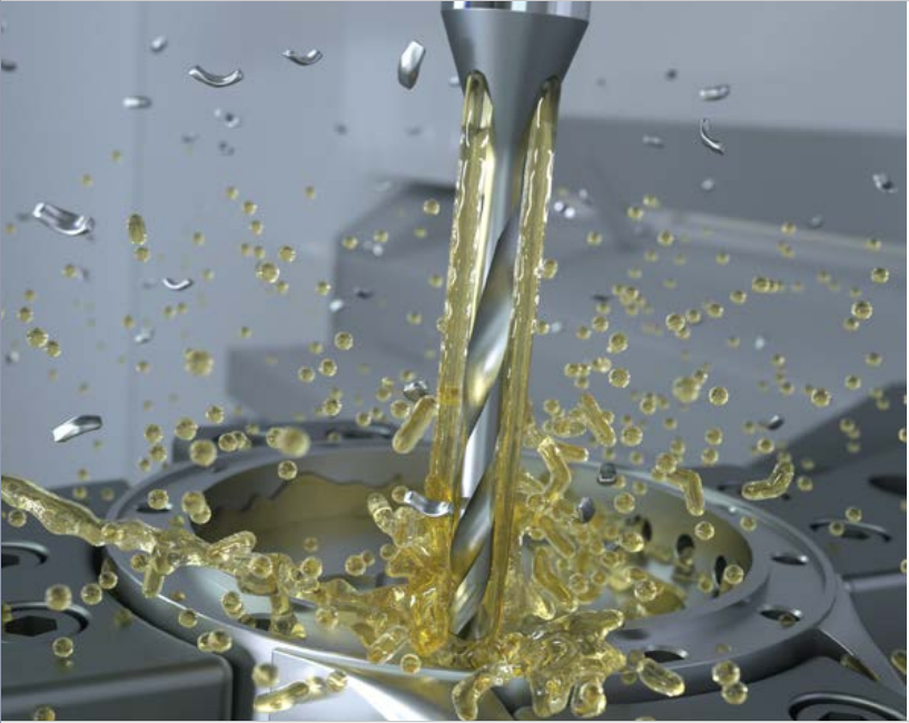 15倍徑貫穿式冷卻涂層型整體硬質(zhì)合金鉆頭，一步完成鉆削