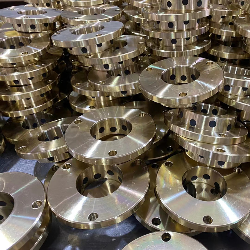 JFB固體鑲嵌軸承銅合金模具導(dǎo)套軸套 石墨銅套無油襯套