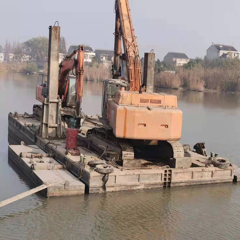 小型挖泥船 分體式清淤挖機(jī)平臺(tái) 河道采砂船