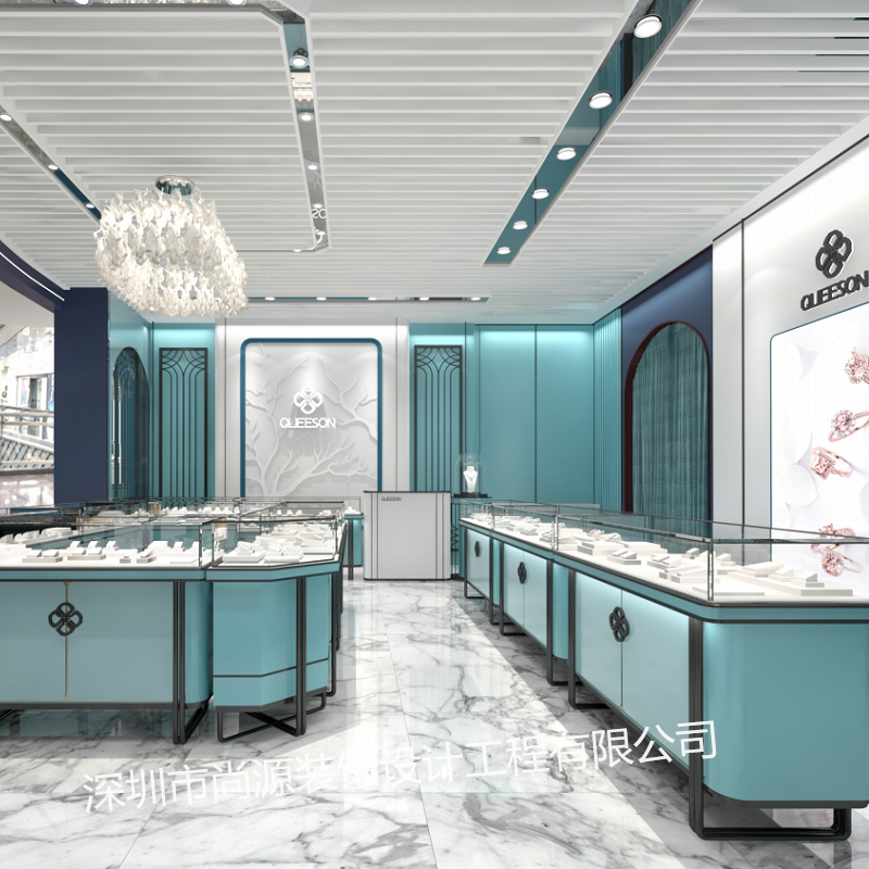 尚源珠寶展柜定制,木制烤漆珠寶展柜,珠寶店設(shè)計(jì)