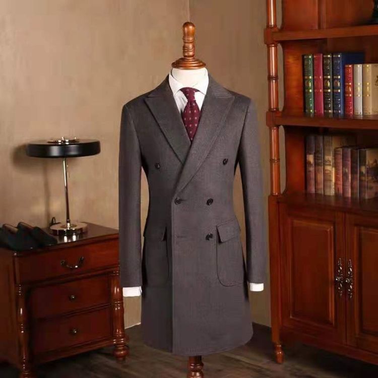經(jīng)典外套純羊毛西服套裝男士雙排扣新郎結(jié)婚西裝英倫風(fēng)商務(wù)正裝