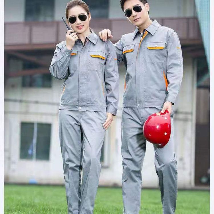 冬秋季工作服 套裝勞保服 定制男女長袖工裝汽修服 耐磨工地工廠車間