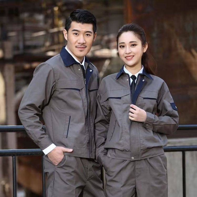 服裝廠生產(chǎn)全棉紗卡勞保工作服 工程保潔服 保安上班用服裝