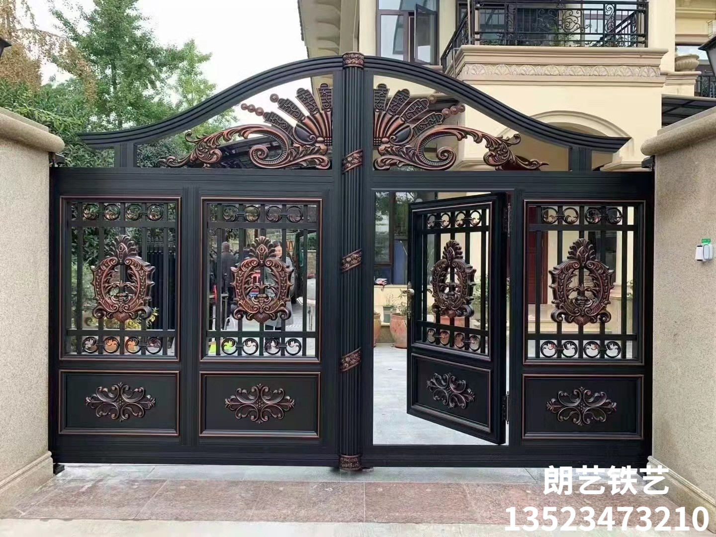 朗藝鐵藝 花園鐵藝門(mén) 別墅鐵藝大門(mén)