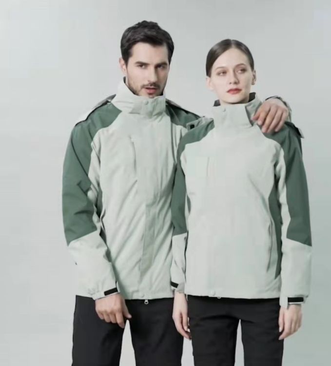 戶外沖鋒衣 男三合一兩件套 女可拆卸加絨防水 冬季定制LOGO登山服潮