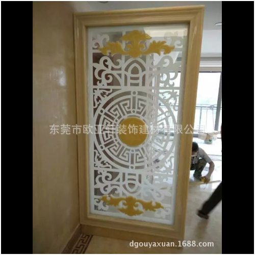 玉石屏風(fēng)廠家批發(fā)，銅鑲玉石屏風(fēng)，東莞市歐亞軒裝飾建材有限公司
