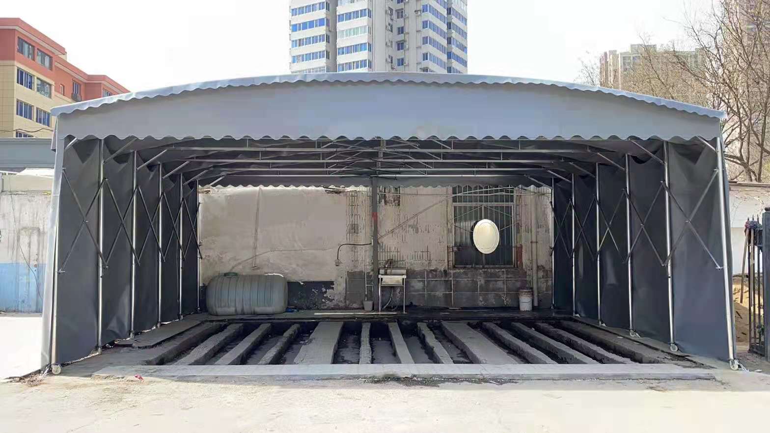 雨棚推拉帳篷大型移活動倉庫折疊收 移動推拉棚定制活動雨蓬