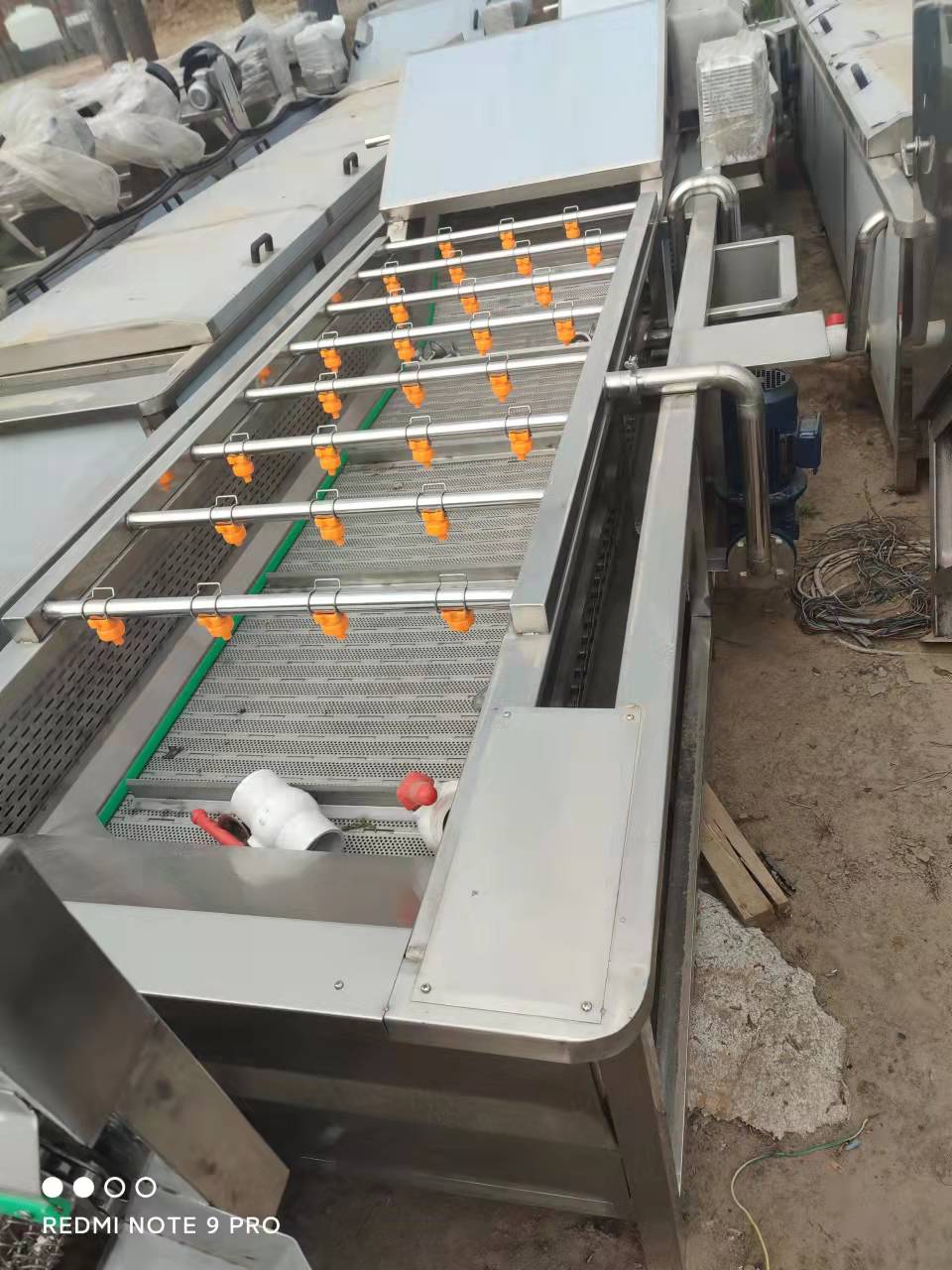 二手果蔬清洗機 二手氣泡清洗機 上氣泡下噴淋 二手噴淋清洗機 6米不銹鋼清洗機 鵬達二手設備