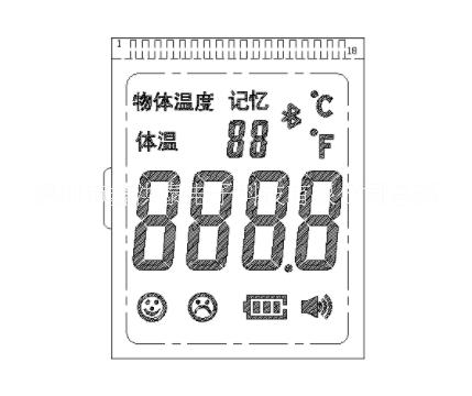 LCD廠家斷碼屏醫(yī)療器械顯示屏額溫槍顯示屏紅外測(cè)溫儀顯示屏體溫槍LCDHTP68458