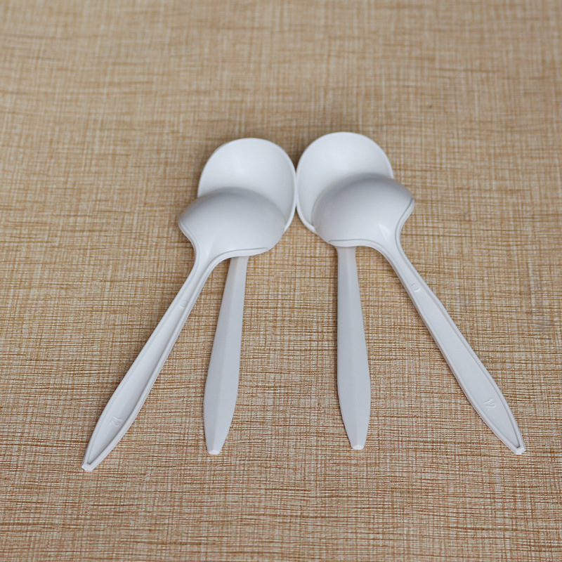 一次性餐具玉米淀粉可降解刀叉勺蛋糕甜品酸奶水果叉外賣湯勺飯勺