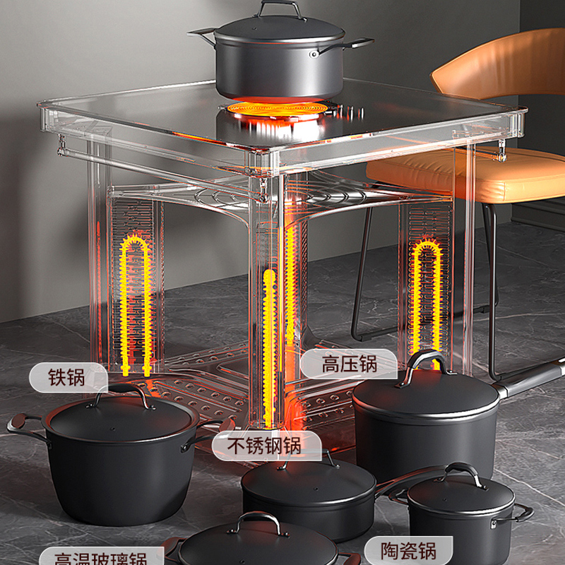 八面取暖鐵方桌 電暖方桌 家用多功能正方形電暖桌 烤火爐多功能環(huán)保節(jié)能電烤火桌子