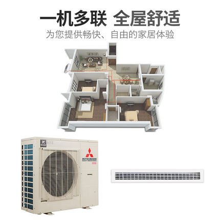 三菱重工6匹一拖五家用中央空調KX6多聯(lián)機分體直流變頻風管機空調 6匹一拖五家用中央空調批發(fā)