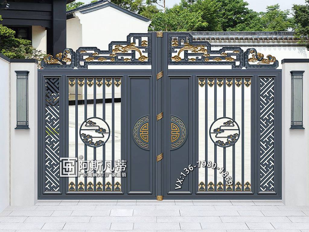 武漢別墅門廠家鋁藝樓梯扶手大門設計