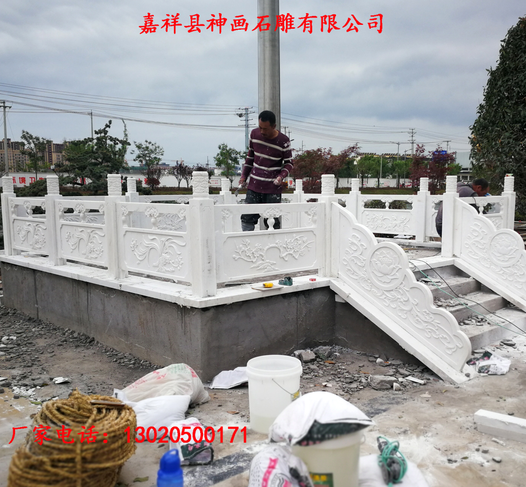 河道石材欄桿護(hù)欄 漢白玉石雕欄桿 簡(jiǎn)易石護(hù)欄