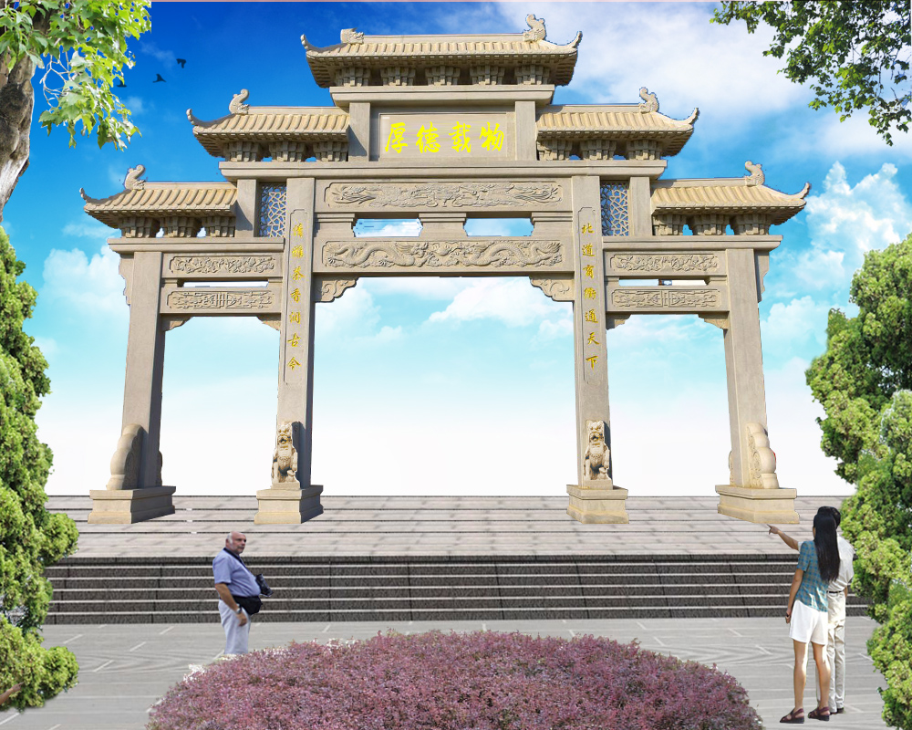 農(nóng)村村口大門牌坊樣式圖片 石牌坊牌樓圖片大全 石牌坊大門制作廠家