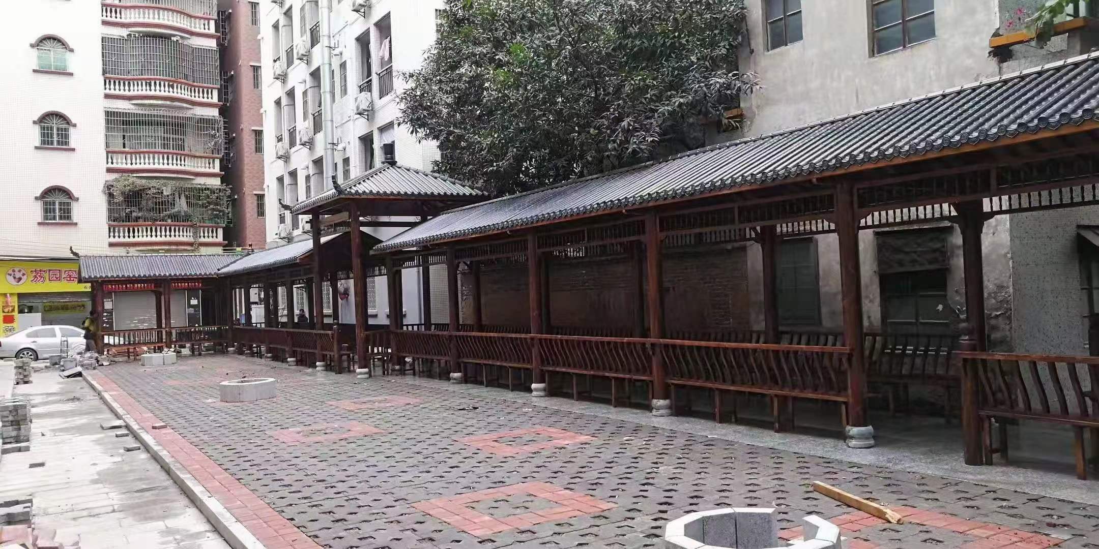 江西文青古建戶外長廊供應