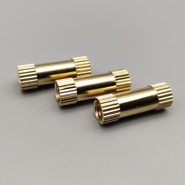 定制銅滾花注塑螺母 銅鑲嵌螺母定做 雙面倒角 通止規(guī) 環(huán)保銅嵌件